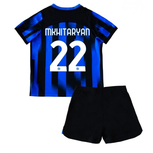 Dětský fotbalový dres Inter Milan Henrikh Mkhitaryan #22 2023-24 Domácí Krátký Rukáv (+ trenýrky)